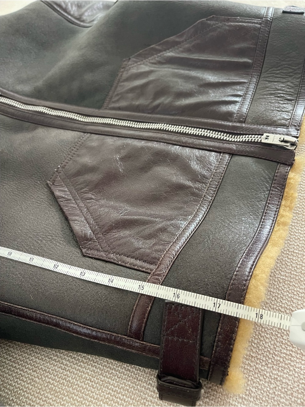Acne Studios Brown Shearling Leather Jacket - Picture 13 of 14